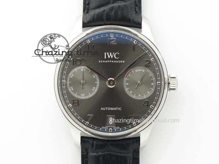 MIROTIME 0209 Portuguese Tourbillon IW504602 RG ZF Best Edition White Dial on Brown Leather Strap Stretchable 7178